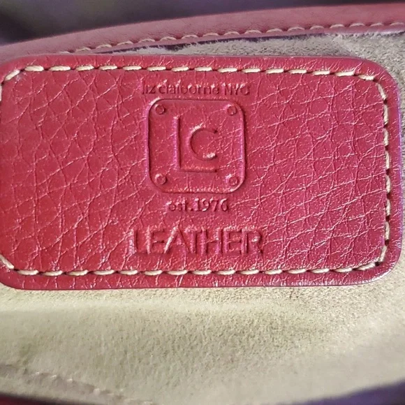 LIZ CLAIBORNE Vintage Liz Claiborne Genuine Red Leather Shoulder Bag 1980's EUC - Picture 13 of 14